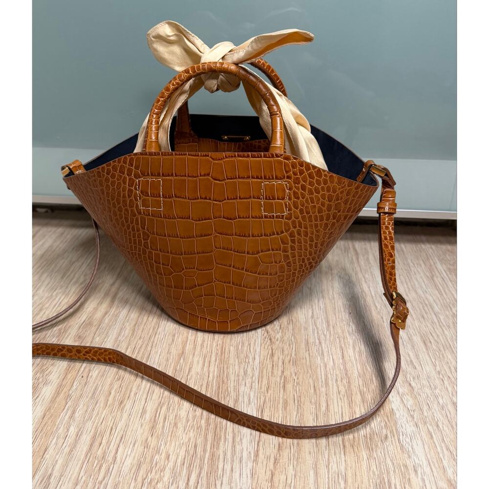 Trademark Small Basket Bag With Embossed Croc $400